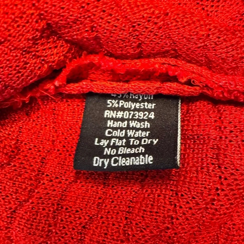 Misook Knit Jacket Tank Set Women Medium Red Excellent Button Front Professional